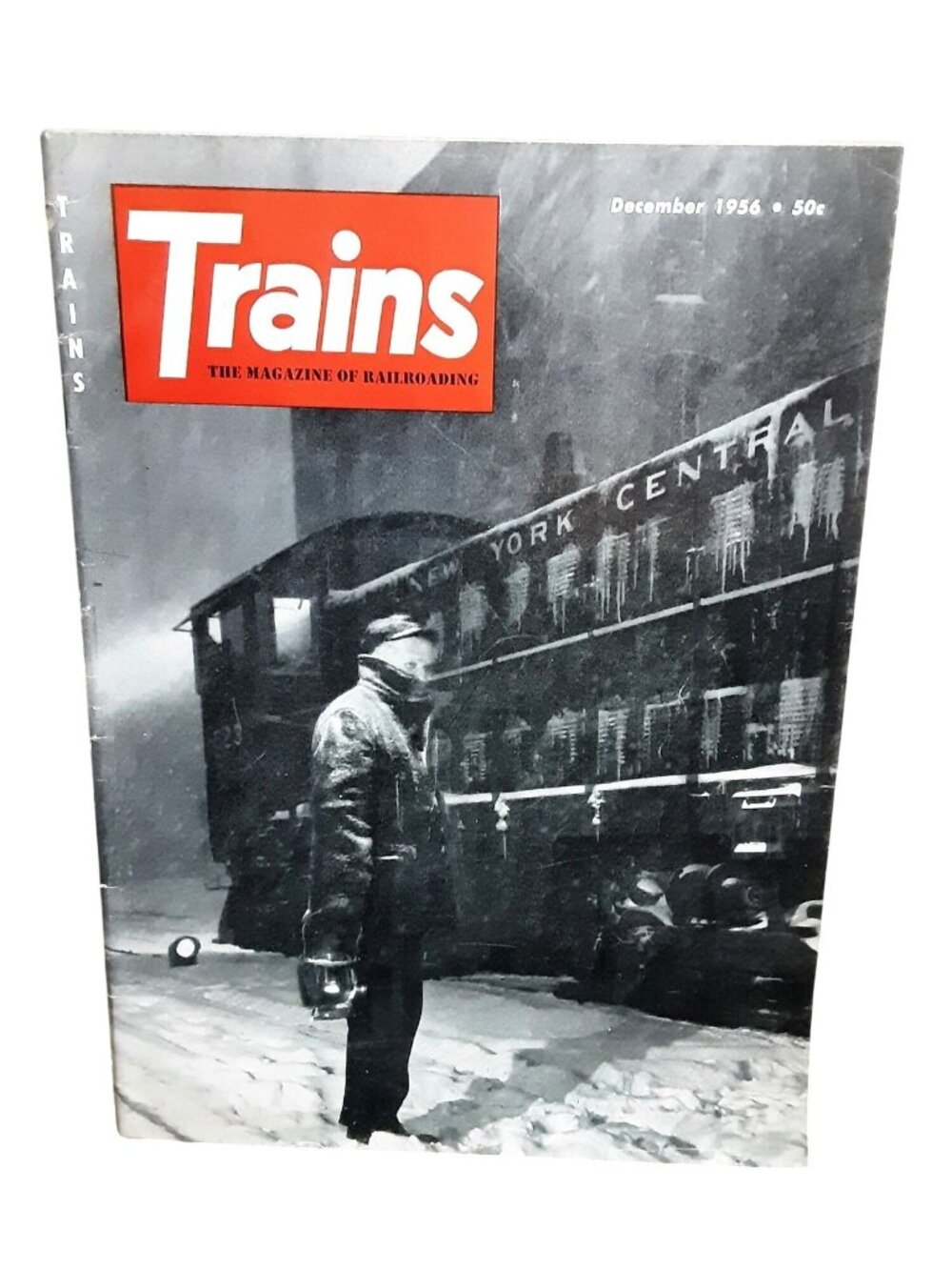 1956 Trains Magazine New York Central Railroad Diesel Locomotive Winter Cover